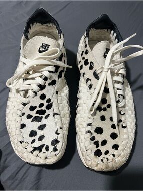 Nike Women’s Black & Cream Dalmatian-Print Woven Sneakers